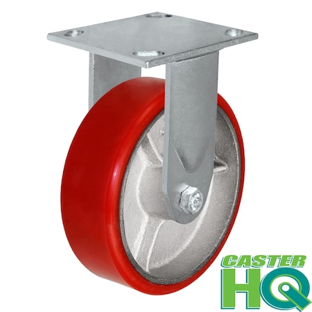 8x2 Red Polyurethane On Iron Wheel, Rigid Caster, Capacity: 1,40